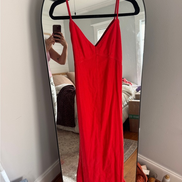 Zara Vibrant Red Midi Dress - Picture 1 of 2